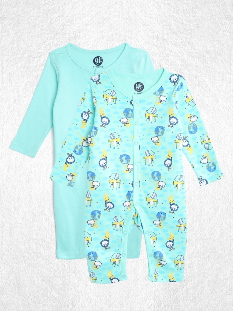 

YK Infant Boys Pack of 2 Pure Cotton Rompers, Blue