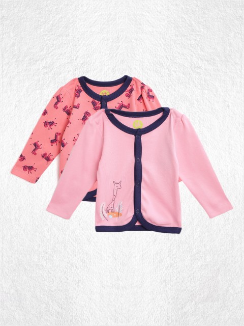 

YK Infant Girls Pink Pack of 2 Pure Cotton Jhablas AW20DJQTJHBLA6