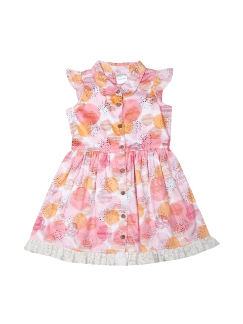 

Doodle Girls Pink & Mustard Yellow Polka Dots Print Shirt Dress