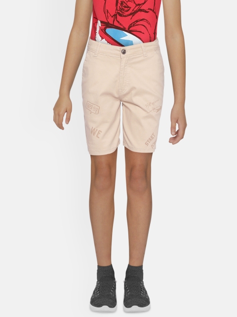 

Gini and Jony Boys Beige Typography Printed Regular Fit Stretchable Shorts