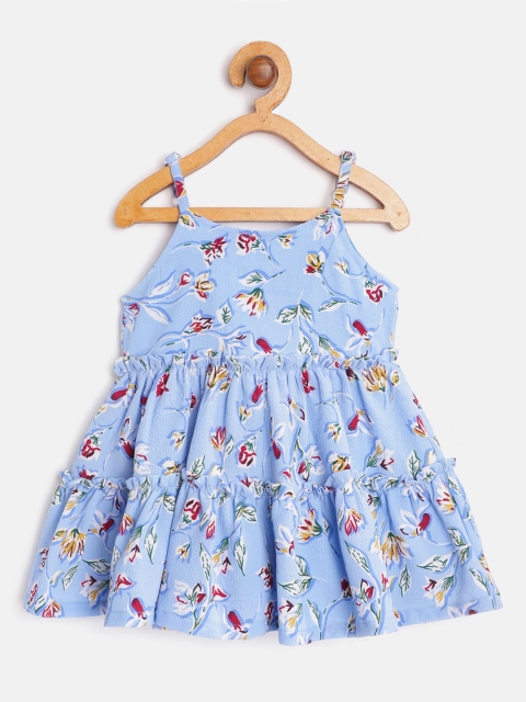 

Gini and Jony Infant Girls Blue & White Floral Print Tiered A-Line Dress