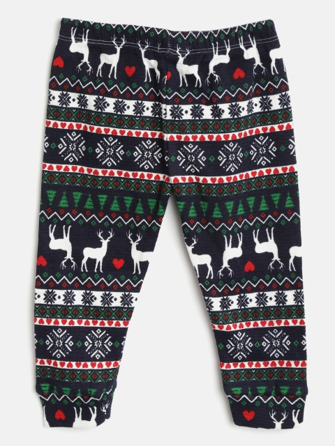 

Gini and Jony Girls Navy & White Fair Isle Patterned Ankle-length Leggings, Navy blue