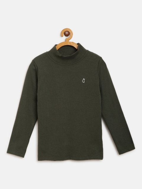 

Gini and Jony Girls Olive Green Solid Top