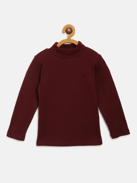 

Gini and Jony Girls Burgundy Ribbed Pure Cotton Top