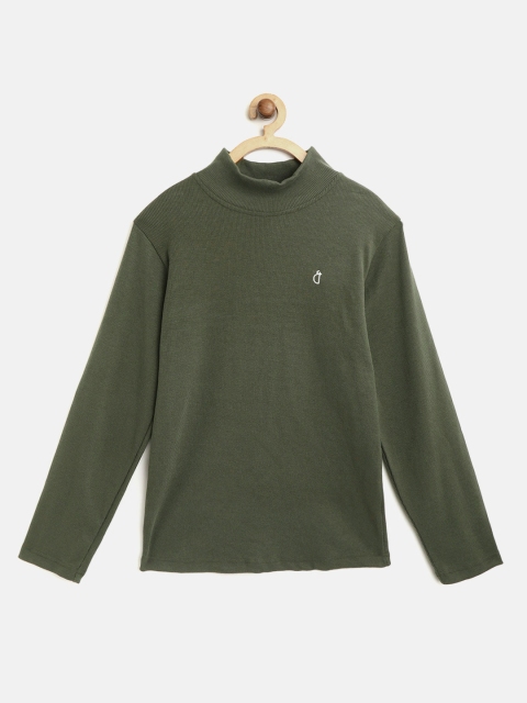 

Gini and Jony Girls Olive Green Solid Top
