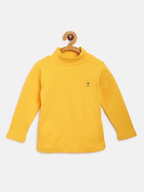 

Gini and Jony Girls Yellow Ribbed Skivvy Pure Cotton Top