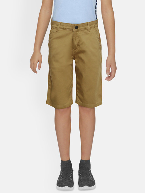 

Gini and Jony Boys Olive Brown Solid Regular Fit Pure Cotton Chino Shorts