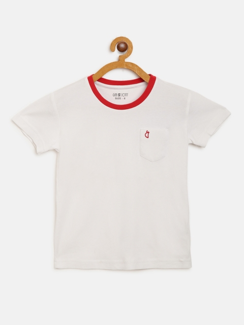 

Gini and Jony Boys White Solid Round Neck T-shirt