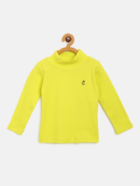 

Gini and Jony Girls Lime Green Ribbed Skivvy Pure Cotton Top
