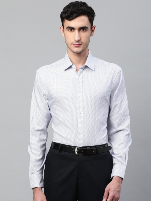 

Marks & Spencer Men White & Blue Regular Fit Self-Design Formal Shirt