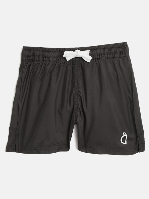 

Gini and Jony Boys Black Solid Regular Fit Sports Shorts