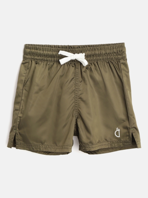 

Gini and Jony Boys Olive Green Solid Regular Fit Sports Shorts