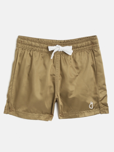 

Gini and Jony Boys Olive Brown Solid Regular Fit Sports Shorts
