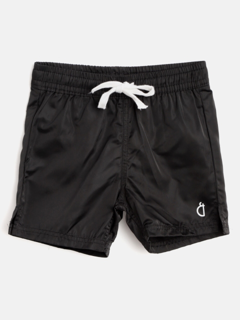 

Gini and Jony Boys Black Solid Regular Fit Sports Shorts