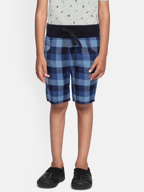 

Gini and Jony Boys Blue Checked Regular Fit Shorts