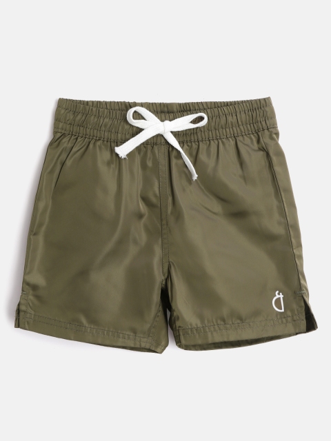 

Gini and Jony Boys Olive Green Solid Regular Fit Non-Stretchable Shorts