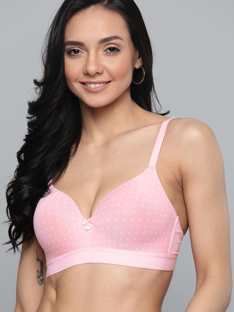 

Mast & Harbour Pink & White Printed Non-Wired Lightly Padded Bra MNH-BRA-DRMS-146A