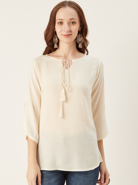 

shiloh Women Cream-Coloured Solid Top