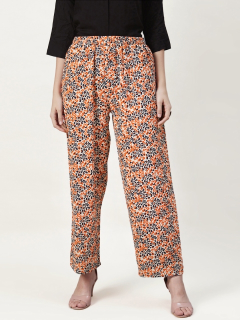 

shiloh Women Beige & Black Leopard Print Straight Palazzos