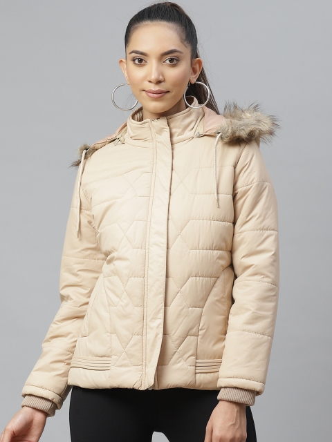 

Fort Collins Women Beige Solid Lightweight Hooded Parka Jacket