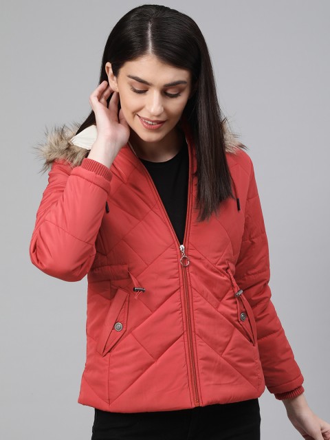 

Fort Collins Women Red Solid Lightweight Parka Jacket