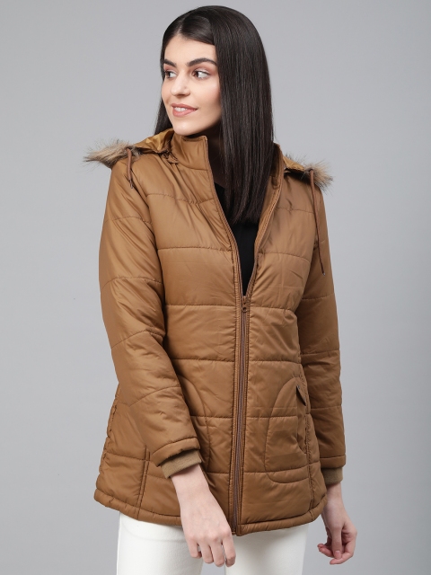 

Fort Collins Women Khaki Solid Lightweight Detachable Hooded Longline Parka Jacket