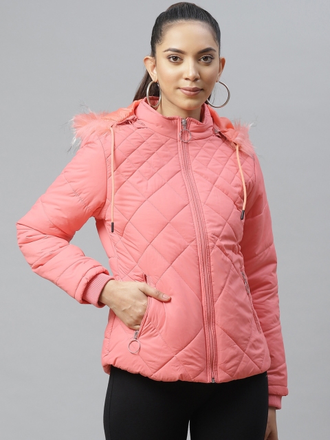 

Fort Collins Women Pink Solid Lightweight Hooded Parka Jacket