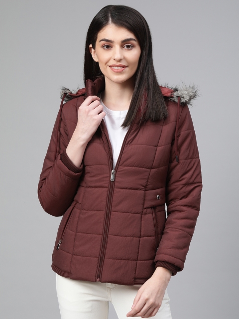 

Fort Collins Women Burgundy Solid Lightweight Parka Jacket