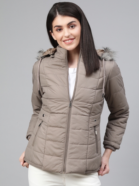 

Fort Collins Women Taupe Solid Lightweight Parka Jacket