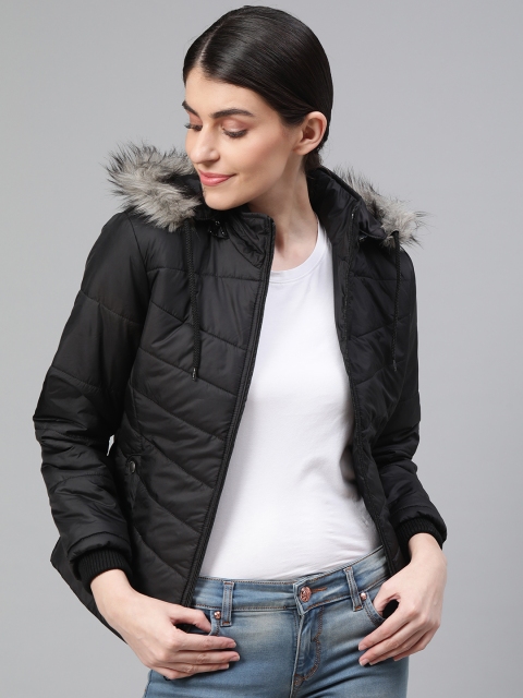 

Fort Collins Women Black Solid Lightweight Parka Jacket