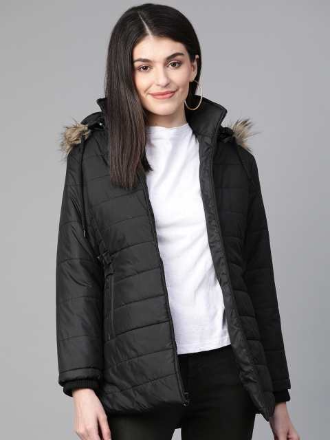 

Fort Collins Women Black Solid Lightweight Hooded Parka Jacket