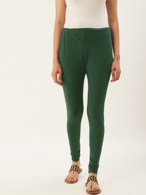 

RANGMAYEE Women Green Solid Churidar Leggings