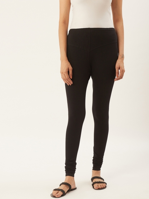 

RANGMAYEE Women Black Solid Churidar Leggings