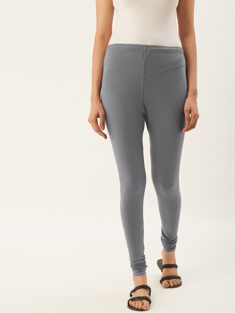 

RANGMAYEE Women Green Solid Churidar Leggings, Grey