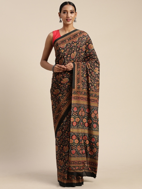 

Mitera Black & Red Pure Crepe Printed Saree