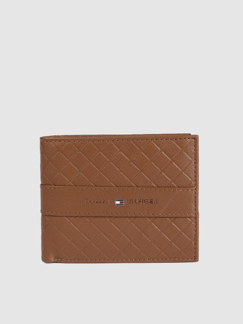 

Tommy Hilfiger Men Tan Brown Textured Two Fold Leather Wallet