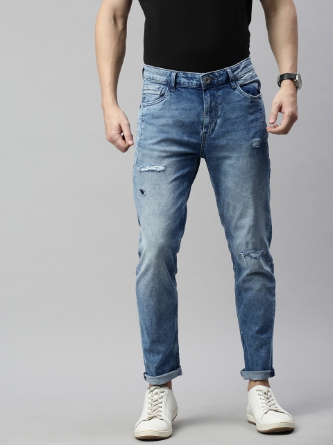

Mast & Harbour Men Blue Slim Tapered Fit Mid-Rise Mildly Distressed Stretchable Jeans