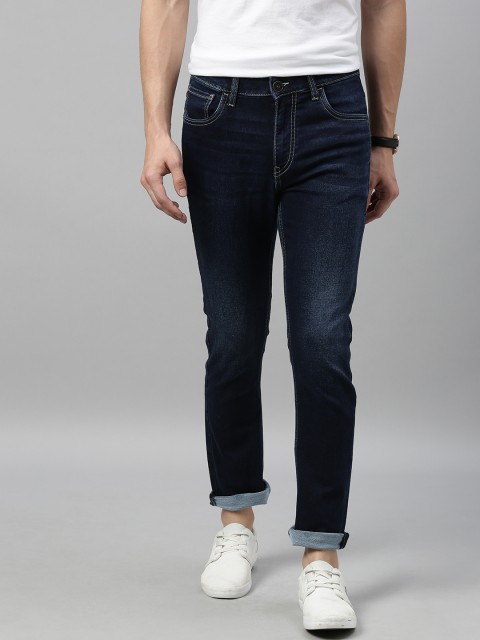 

Mast & Harbour Men Navy Blue Skinny Fit Mid-Rise Clean Look Stretchable Jeans