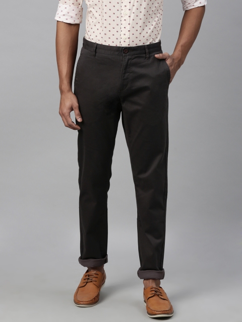 

U.S. Polo Assn. Men Charcoal Grey Austin Trim Fit Solid Regular Trousers