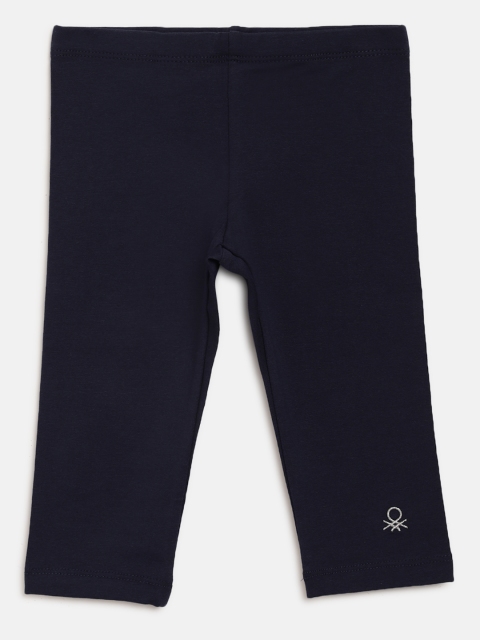 

United Colors of Benetton Girls Navy Solid Leggings, Navy blue