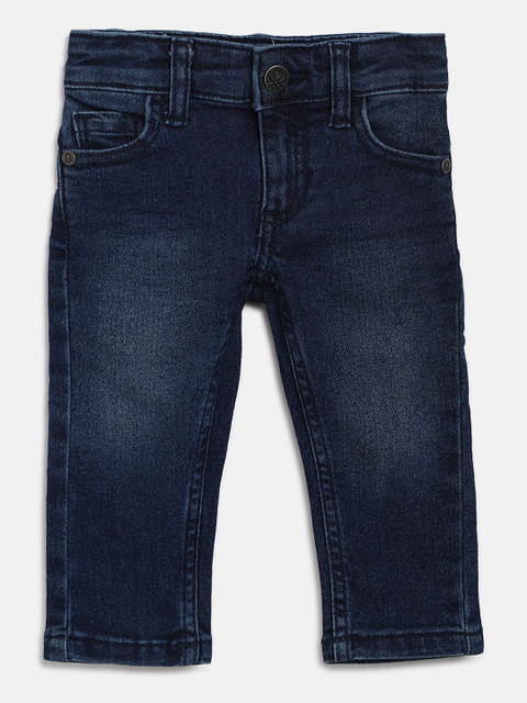 

United Colors of Benetton Boys Navy Blue Skinny Fit Mid-Rise Clean Look Stretchable Jeans