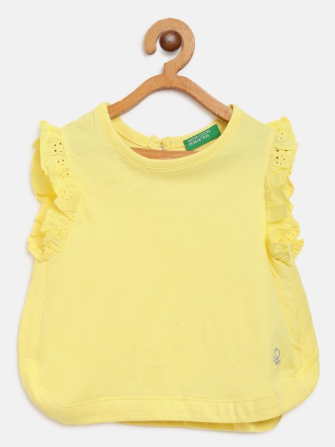 

United Colors of Benetton Girls Yellow Solid Top