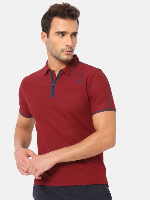 

Cultsport Men Maroon Solid Polo Collar T-shirt
