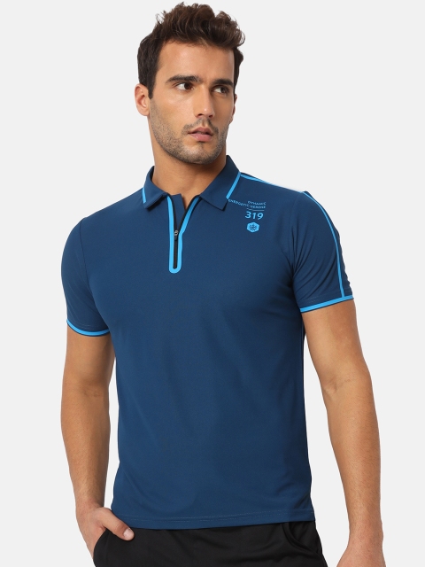 

Cultsport Men Teal Blue Solid Polo Collar T-shirt