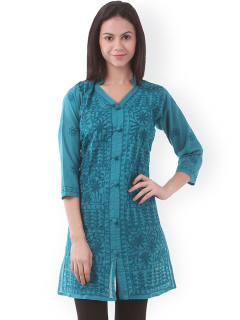 

Saadgi Blue Chikankari Kurta