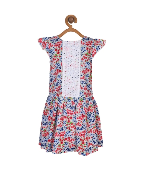 

Miyo Girls Red & White Floral Printed Fit and Flare Dress