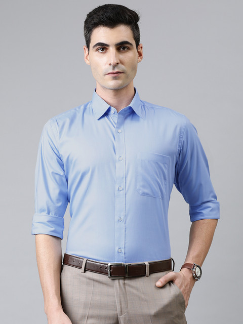 

Raymond Men Blue Regular Fit Solid Casual Shirt