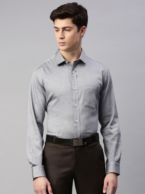 

Park Avenue Men Grey Regular Fit Self Design Formal Shirt