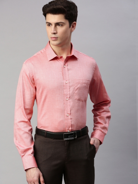 

Park Avenue Men Red Regular Fit Self Design Formal Shirt