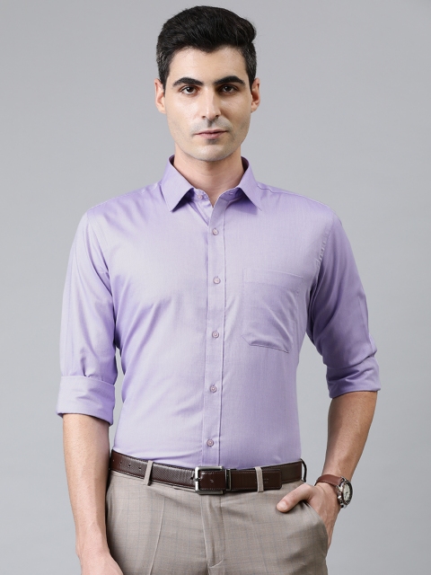 

Raymond Men Violet Regular Fit Self Design Formal Shirt